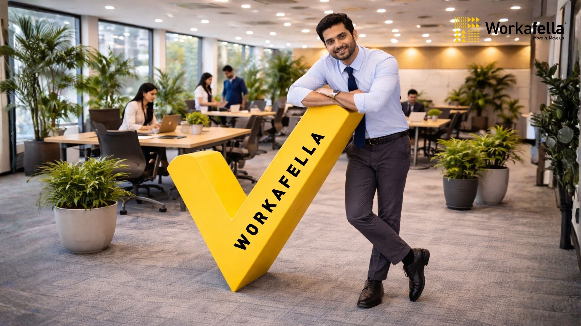 Collaborative workspace with flexible desks